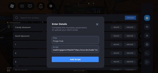 Paste the Forge Script